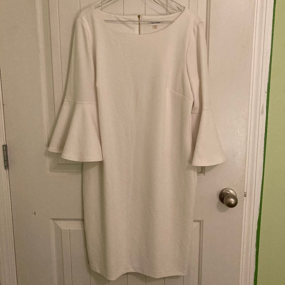 CALVIN KLEIN Women's White Dress Size 14